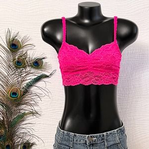 Victoria’s Secret PINK Semi Sheer Longline Lace Bralette Ladies M Women's Medium